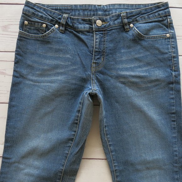 Lacoste Cotton Blend Semi Distressed Bootcut Leg Denim Jeans - Size 40 - Picture 3 of 6